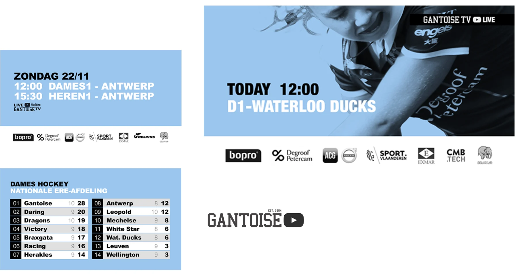 Dhover portfolio :: Gantoise branding visuals voor Gantoise TV