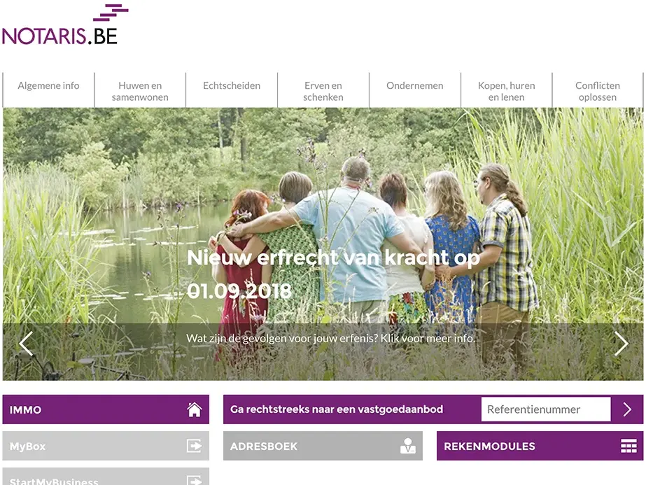 Dhover portfolio :: Notaris.be homepage generatie 3